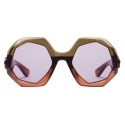 Gucci - Occhiale da Sole con Montatura Geometrica - Marrone Rosso Viola - Gucci Eyewear