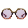 Gucci - Occhiale da Sole con Montatura Geometrica - Marrone Rosso Viola - Gucci Eyewear