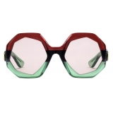 Gucci - Occhiale da Sole con Montatura Geometrica - Rosso Verde - Gucci Eyewear