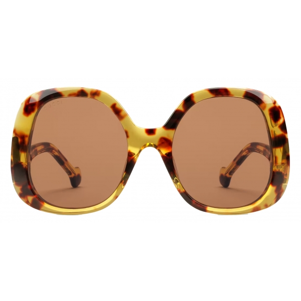 Gucci - Oval Frame Sunglasses - Tortoiseshell Brown - Gucci Eyewear