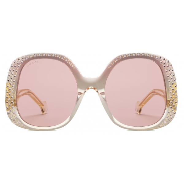 Gucci - Occhiale da Sole Ovali - Grigio Rosa Giallo - Gucci Eyewear