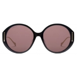 Gucci - Occhiale da Sole Rotondi - Nero Viola Marrone - Gucci Eyewear