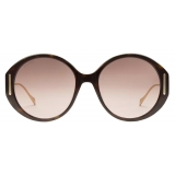 Gucci - Round Frame Sunglasses - Tortoiseshell Brown - Gucci Eyewear