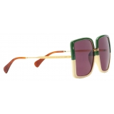 Gucci - Gucci Lovelight Specialized Fit Sunglasses - Green Ivory Burgundy - Gucci Eyewear