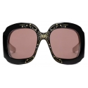 Gucci - Occhiale da Sole Quadrati Oversize - Nero Avorio Grigio - Gucci Eyewear