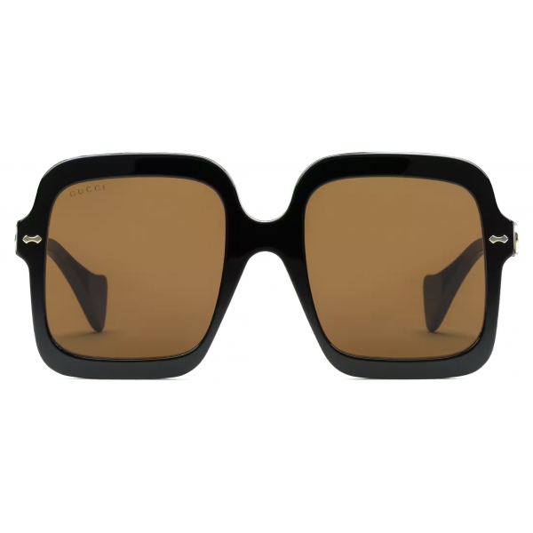 Gucci - Square-Frame Sunglasses - Black Brown - Gucci Eyewear