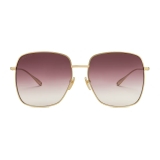 Gucci - Square Sunglasses with Fan Charms - Gold Burgundy - Gucci Eyewear