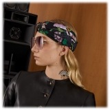 Gucci - Occhiale da Sole Quadrati con Ciondoli Ventaglio - Oro Bordeaux - Gucci Eyewear