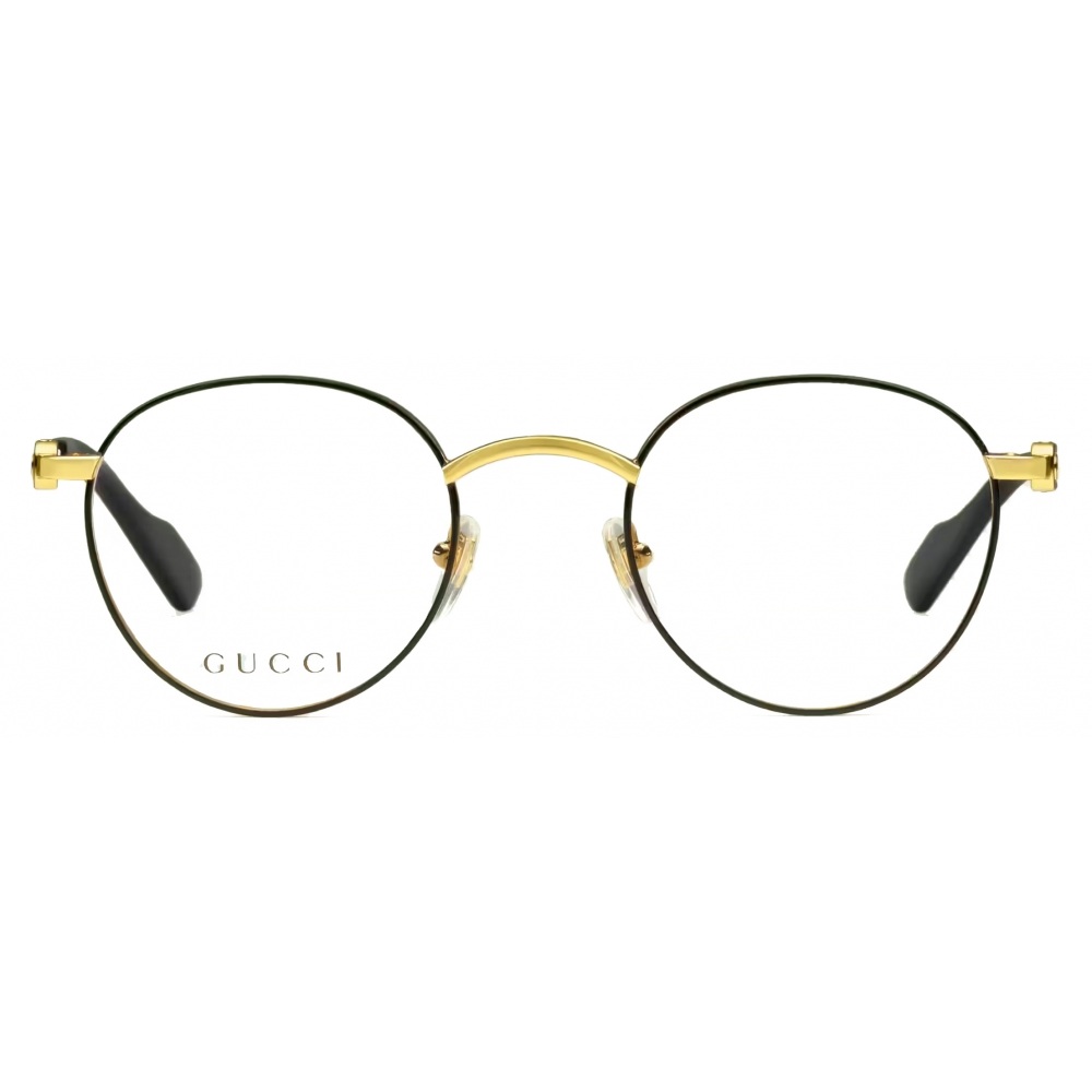 Gucci Round Frame Optical Glasses Gold Black Gucci Eyewear Avvenice