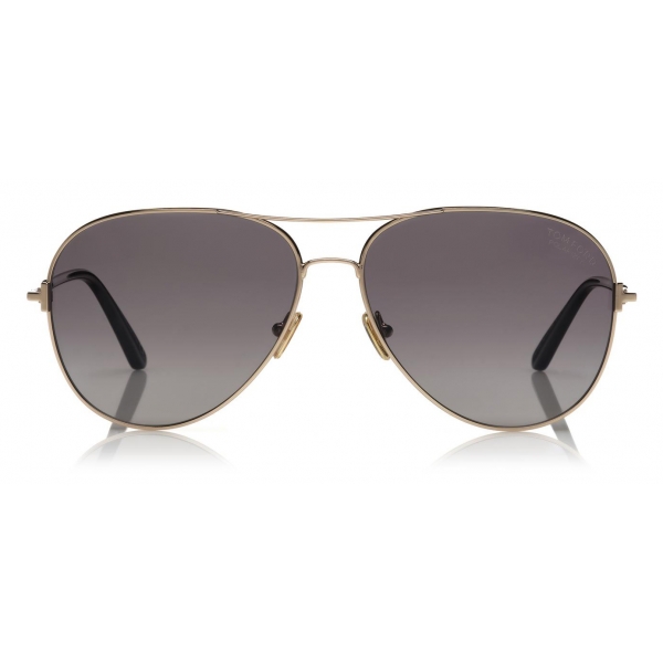 Tom Ford - Clark Sunglasses - Occhiali da Sole Aviatore - Oro Rosa Grigio - FT0823 - Occhiali da Sole - Tom Ford Eyewear