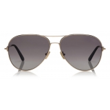 Tom Ford - Clark Sunglasses - Occhiali da Sole Aviatore - Oro Rosa Grigio - FT0823 - Occhiali da Sole - Tom Ford Eyewear