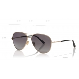 Tom Ford - Clark Sunglasses - Aviator Sunglasses - Rose Gold Grey - FT0823 - Sunglasses - Tom Ford Eyewear