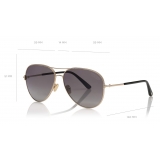 Tom Ford - Clark Sunglasses - Occhiali da Sole Aviatore - Oro Rosa Grigio - FT0823 - Occhiali da Sole - Tom Ford Eyewear