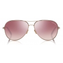 Tom Ford - Clark Sunglasses - Occhiali da Sole Aviatore - Rosa Oro Rosa - FT0823 - Occhiali da Sole - Tom Ford Eyewear