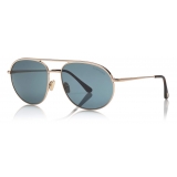 Tom Ford - Gio Sunglasses - Pilot Sunglasses - Rose Gold Blue - FT0772 - Sunglasses - Tom Ford Eyewear