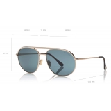 Tom Ford - Gio Sunglasses - Occhiali da Sole Pilota - Oro Rosa Blu - FT0772 - Occhiali da Sole - Tom Ford Eyewear