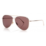Tom Ford - Charles Sunglasses - Occhiali da Sole Pilota - Oro Rosa Marrone - FT0853 - Occhiali da Sole - Tom Ford Eyewear