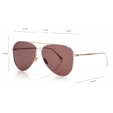 Tom Ford - Charles Sunglasses - Occhiali da Sole Pilota - Oro Rosa Marrone - FT0853 - Occhiali da Sole - Tom Ford Eyewear