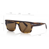 Tom Ford - Dunning Sunglasses - Occhiali da Sole Rettangolare - Marrone - FT0907 - Occhiali da Sole - Tom Ford Eyewear