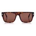 Tom Ford - Dunning Sunglasses - Occhiali da Sole Rettangolare - Havana Scuro - FT0907 - Occhiali da Sole - Tom Ford Eyewear