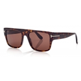 Tom Ford - Dunning Sunglasses - Occhiali da Sole Rettangolare - Havana Scuro - FT0907 - Occhiali da Sole - Tom Ford Eyewear