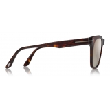Tom Ford - Brooklyn Sunglasses - Occhiali da Sole Squadrati - Havana Lucido - FT0833 - Occhiali da Sole - Tom Ford Eyewear