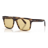 Tom Ford - Buckley Sunglasses - Occhiali da Sole Squadrati - Havana Ambra - FT0906 - Occhiali da Sole - Tom Ford Eyewear