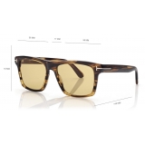 Tom Ford - Buckley Sunglasses - Occhiali da Sole Squadrati - Havana Ambra - FT0906 - Occhiali da Sole - Tom Ford Eyewear