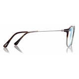 Tom Ford  - Occhiali da Vista Rotondi - Nero Strisce Havana - FT5759-B - Occhiali da Vista - Tom Ford Eyewear