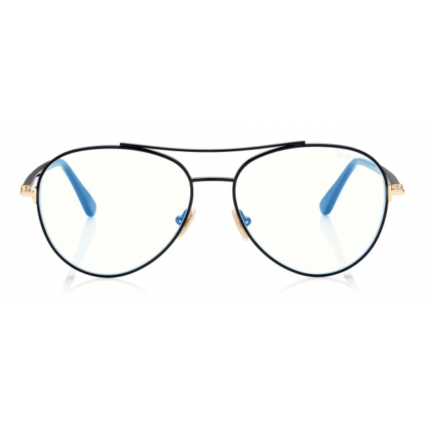 Tom Ford - Pilot Shape Blue Block Optical Glasses - Black - FT5684-B - Optical Glasses - Tom Ford Eyewear