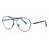 Tom Ford - Pilot Shape Blue Block Optical Glasses - Black - FT5684-B - Optical Glasses - Tom Ford Eyewear