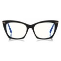 Tom Ford - Cat Eye Blue Block Optical Glasses - Black - FT5709-B - Optical Glasses - Tom Ford Eyewear