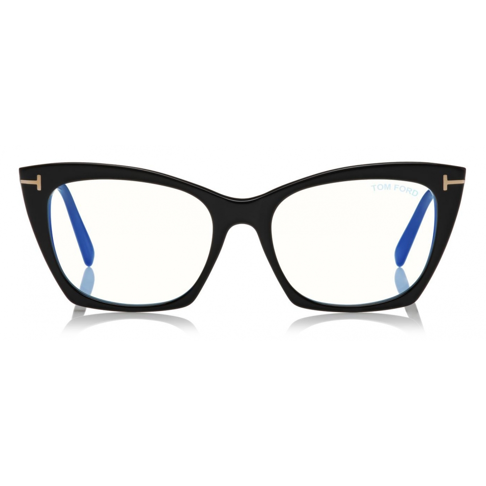 Tom Ford - Cat Eye Blue Block Optical Glasses - Black - FT5709-B ...