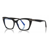 Tom Ford - Cat Eye Blue Block Optical Glasses - Black - FT5709-B - Optical Glasses - Tom Ford Eyewear