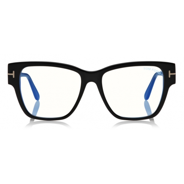 Tom Ford - Square Shape Blue Block Optical Glasses - Black - FT5745-B ...