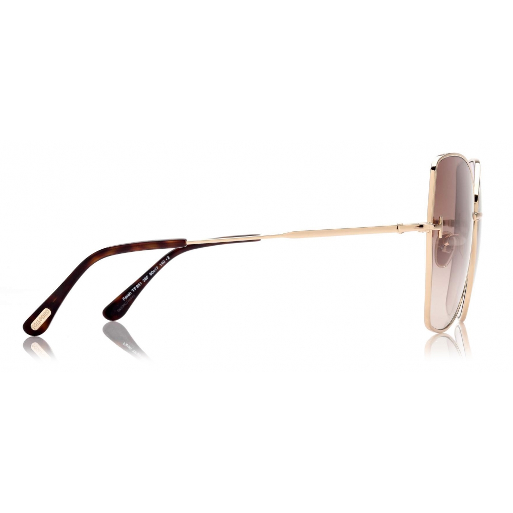 Tom Ford - Farah Sunglasses - Round Sunglasses - Rose Gold - FT0951 ...