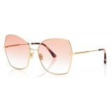 Tom Ford - Farah Sunglasses - Occhiali da Sole Rotondi - Oro Profondo Lucido - FT0951 - Occhiali da Sole - Tom Ford Eyewear