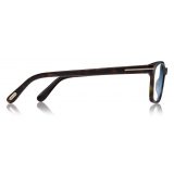 Tom Ford - Blue Block Rectangular Optical Glasses - Dark Havana - FT5713-B - Optical Glasses - Tom Ford Eyewear