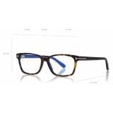 Tom Ford - Blue Block Rectangular Optical Glasses - Dark Havana - FT5713-B - Optical Glasses - Tom Ford Eyewear
