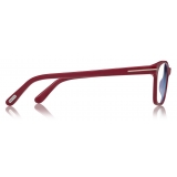 Tom Ford - Blue Block Classical Rectangular Optical Glasses - Pink Ice White - FT5713-B - Optical Glasses - Tom Ford Eyewear