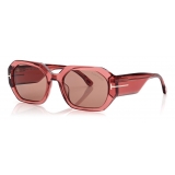 Tom Ford - Veronique Sunglasses - Square Sunglasses - Shiny Pink Brown - FT0917 - Sunglasses - Tom Ford Eyewear