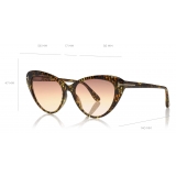 Tom Ford - Harlow Sunglasses - Occhiali da Sole Cat Eye - Havana Scuro - FT0869 - Occhiali da Sole - Tom Ford Eyewear