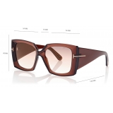 Tom Ford - Jacquetta - Occhiali da Sole Squadrati - Marrone - FT0921 - Occhiali da Sole - Tom Ford Eyewear