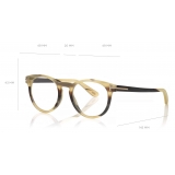 Tom Ford - Key Bridge Round Horn - Occhiali da Vista Rotondi - Corno Verde - FT5721-P - Occhiali da Vista - Tom Ford Eyewear