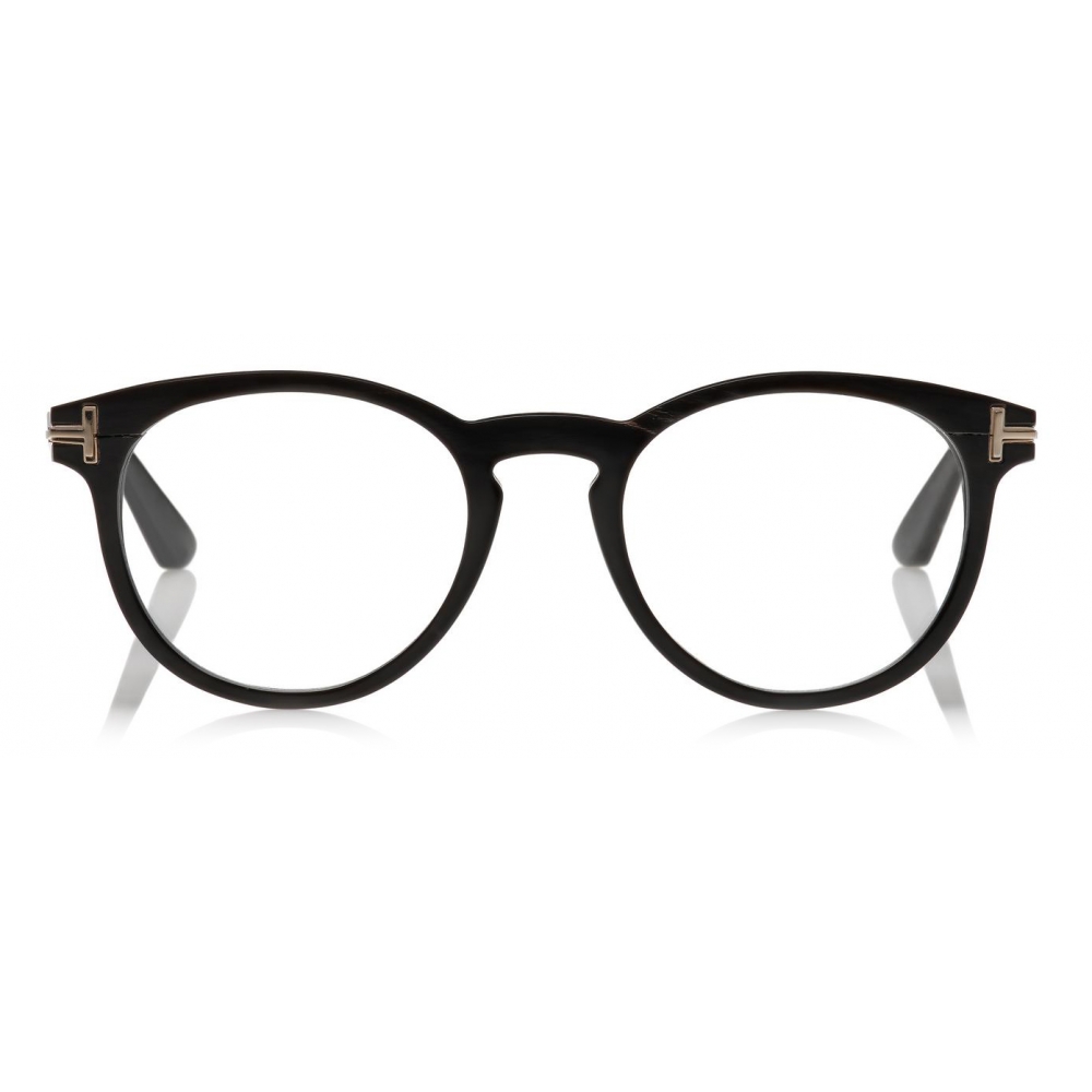 Tom Ford - Key Bridge Round Horn - Round Optical Glasses - Black