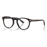 Tom Ford - Key Bridge Round Horn Occhiali da Vista Rotondi - Corno Nero - FT5721-P - Occhiali da Vista - Tom Ford Eyewear