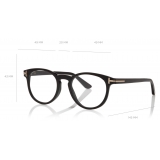 Tom Ford - Key Bridge Round Horn Occhiali da Vista Rotondi - Corno Nero - FT5721-P - Occhiali da Vista - Tom Ford Eyewear