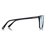 Tom Ford - Soft Cat Eye Shape Blue Block - Cat Eye Optical Glasses - Black - FT5762-B - Optical Glasses - Tom Ford Eyewear