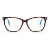 Tom Ford - Soft Cat Eye Shape Blue Block - Cat Eye Optical Glasses - Dark Havana - FT5762-B - Optical Glasses - Tom Ford Eyewear