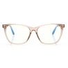Tom Ford - Soft Cat Eye Shape Blue Block Optical Glasses - Opal Honey - FT5762-B - Optical Glasses - Tom Ford Eyewear